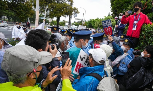 日本冲绳民众示威要求削减美军基地（高清组图）