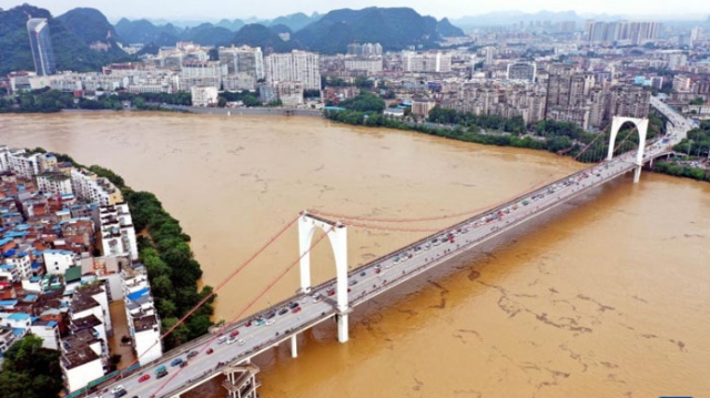 广西柳江出现今年第1号洪水