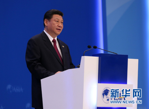  4月7日，国家主席习近平在海南博鳌出席博鳌亚洲论坛2013年年会开幕式并发表主旨演讲。 新华社记者庞兴雷摄
