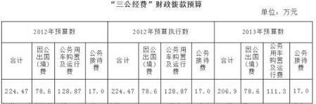 三峡办今年三公经费预算约206万较去年减17万