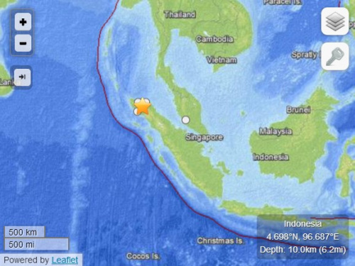 印尼苏门答腊发生6.1级地震持续1分钟震感强烈