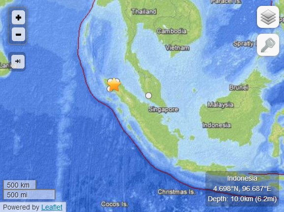 印尼苏门答腊岛地震致约50人受伤有房屋倒塌