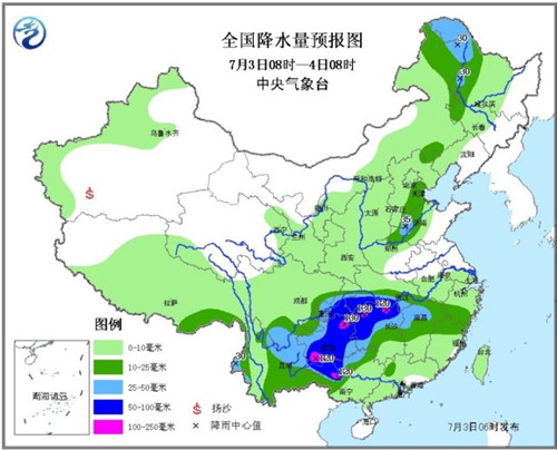 长江中下游局地有大暴雨华北东北多阵雨