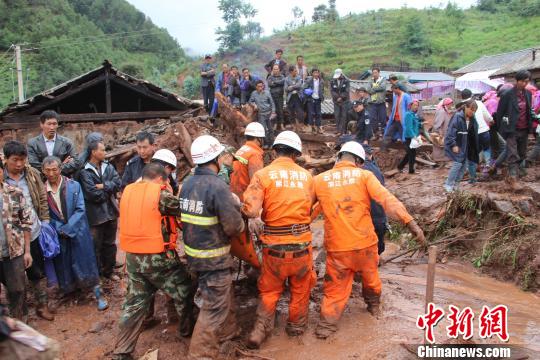 云南永胜山洪灾害已致2死171名村民被安全转移