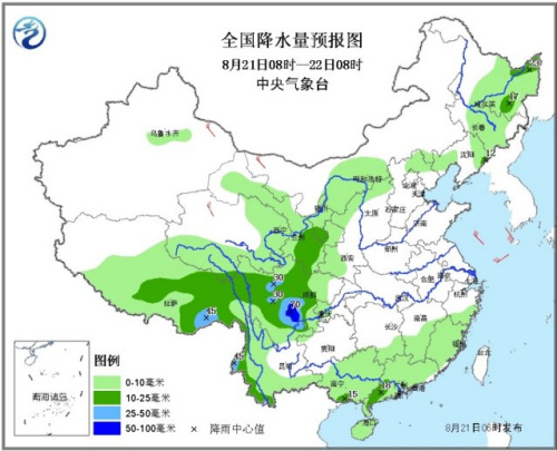 四川盆地湖北等地将有较强降水云南西部或有暴雨