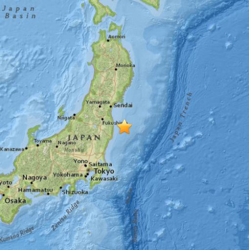 日本东部沿海发生5.1级地震震源深度40.3公里