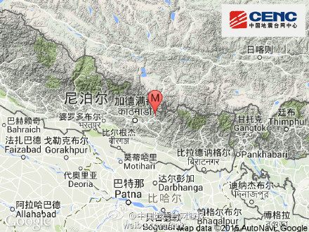 尼泊尔发生7.1级地震震源深度10千米（图）