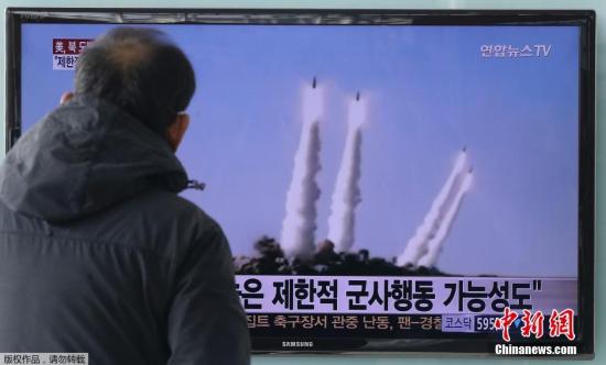韩国军方发布的消息称，2月8日下午4点20分左右至5点10分左右，有5枚疑似短程导弹的物体从朝鲜东南部元山附近发射至东北方向的日本海。