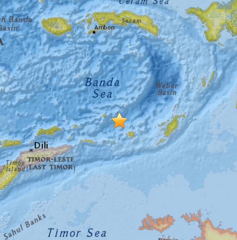 印尼东部海域发生5.4级地震震源深154.7公里
