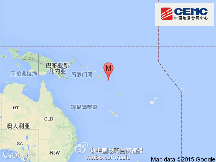 所罗门群岛发生6.9级地震震源深度10千米（图）