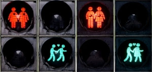 德慕尼黑将信号灯小人标志改成同性与异性恋夫妻