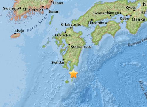 日本南部海域发生5.1级地震震源深度25.6公里