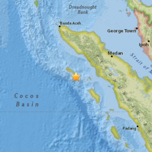 印尼西部海域发生5.0级地震震源深度26.4公里