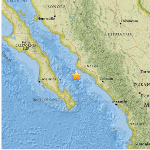 墨西哥海域发生6.6级地震目前暂无海啸预警