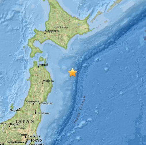 日本东部海域发生5.0级地震震源深度35公里