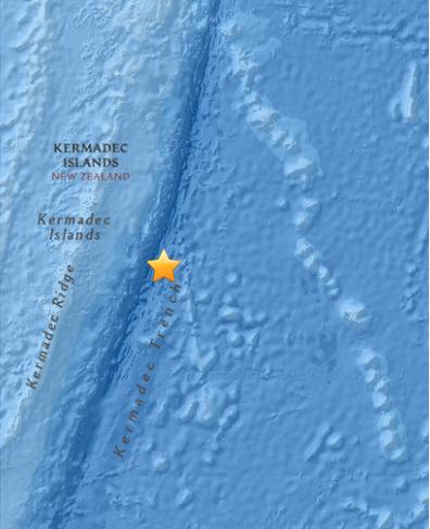 新西兰附近海域发生5.0级地震震源深度33公里（图）