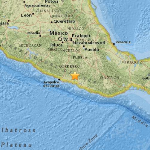 墨西哥南部发生5.5级地震震源深度37.9公里