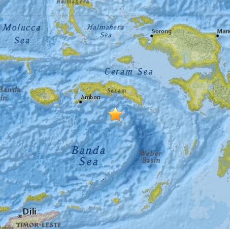 印度尼西亚海域发生5.4级地震震源深度31公里