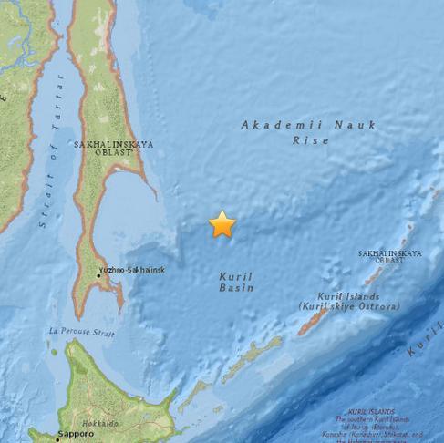 俄罗斯附近海域发生里氏5.3级地震无伤亡报告