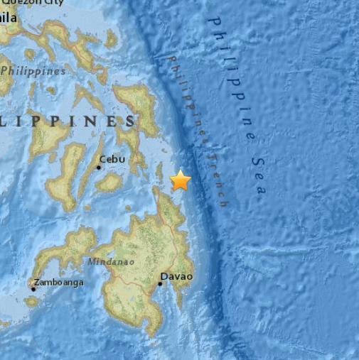菲律宾东部发生5.2级地震震源深度72.7公里