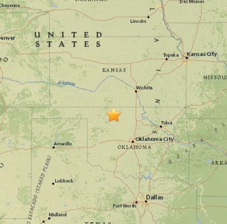 美国俄克拉荷马州发生4.8级地震震源深7.5公里