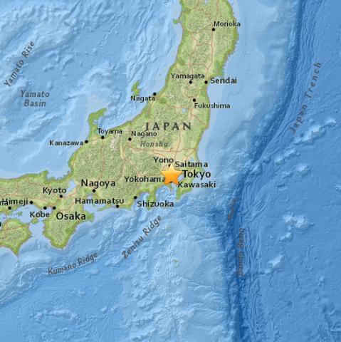 日本神奈川县东部发生4.8级地震未引发海啸