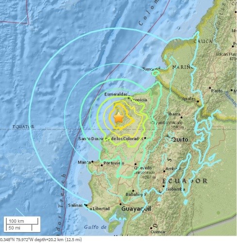 厄瓜多尔7.8级强震首都楼晃震中300千米范围或有海啸