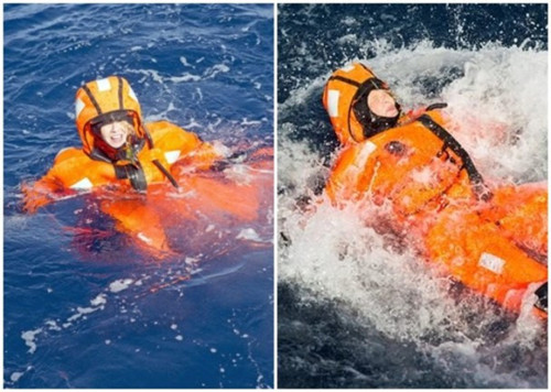 挪威部长“全副武装”下海体验难民渡海被指作秀