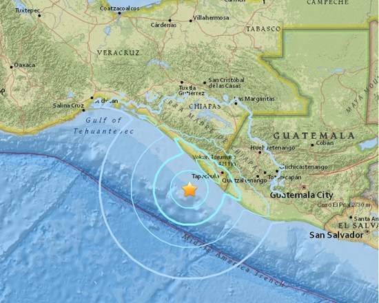 墨西哥发生里氏5.7级地震震源深度35公里