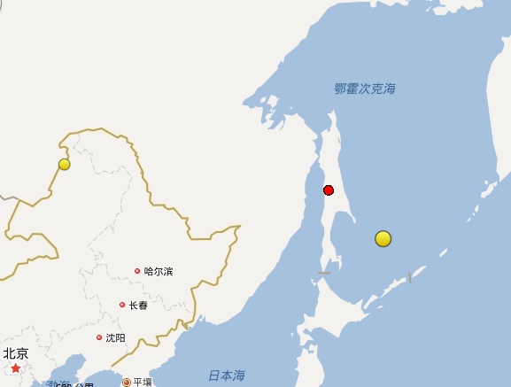 俄罗斯萨哈林岛发生6.1级地震震源深度10公里