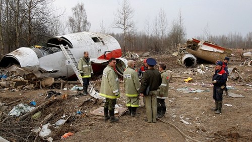 斯摩棱斯克空难事故现场。