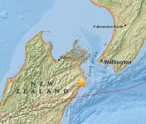 新西兰南岛东北部发生5.2级地震震源深19公里
