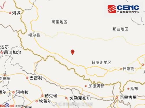 西藏日喀则市仲巴县发生4.2级地震震源深度8千米