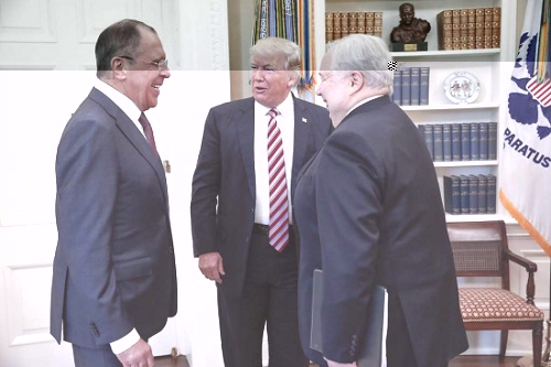 特朗普会晤俄外长拉夫罗夫和大使基斯里亚克。