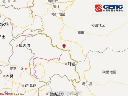 新疆叶城县发生5.2级地震震源深度87千米