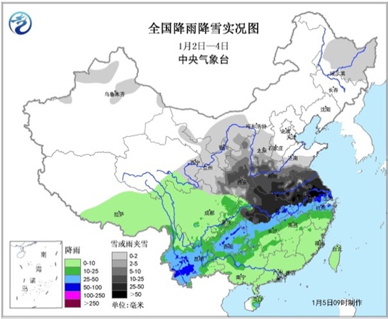 1月全国155县市降水量破极值 未来几天0℃线压至华南