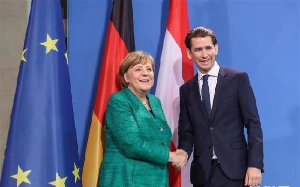 （国际）（1）默克尔会见奥地利总理库尔茨