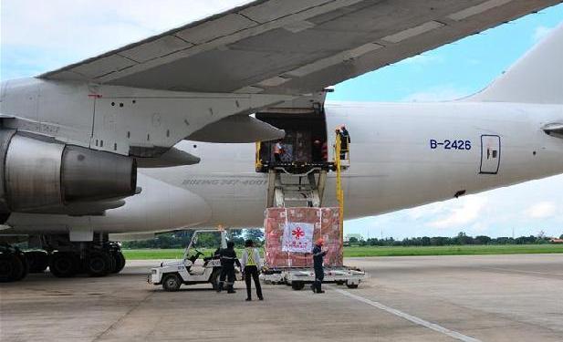 （国际）中国政府援助老挝紧急救灾物资交接仪式在万象举行