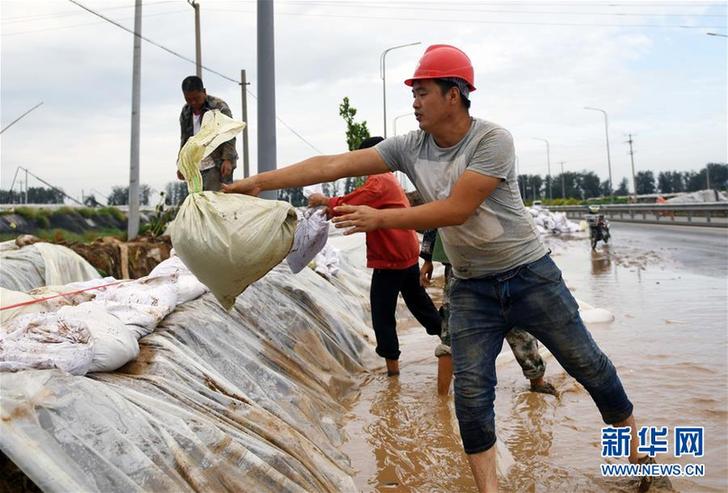 （社会）（2）山东寿光洪涝灾区加快排水作业