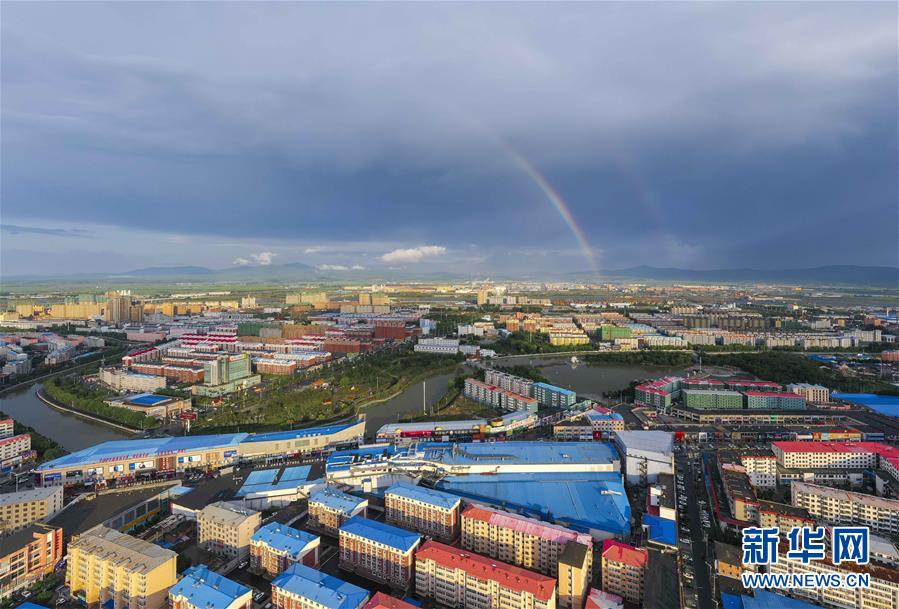 （环境）（2）吉林珲春出现双彩虹