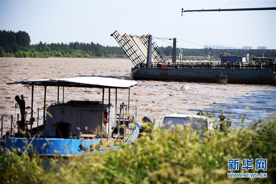 （环境）（3）黄河2019年第3号洪水逼近 济南暂时拆除泺口浮桥