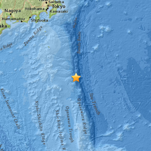 日本东南部海域发生5.7级地震震源深度10公里