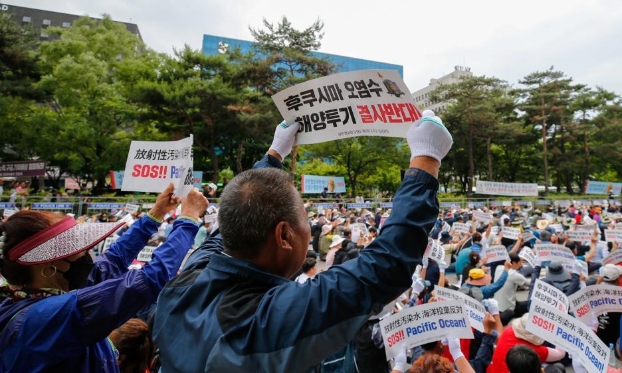 数千名韩国渔民集会反对日本核污染水排海（高清组图）