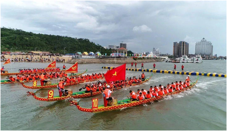 龙舟竞渡广西防城港开海漂流活动(图片来源:广西文旅网)漂流比赛中国