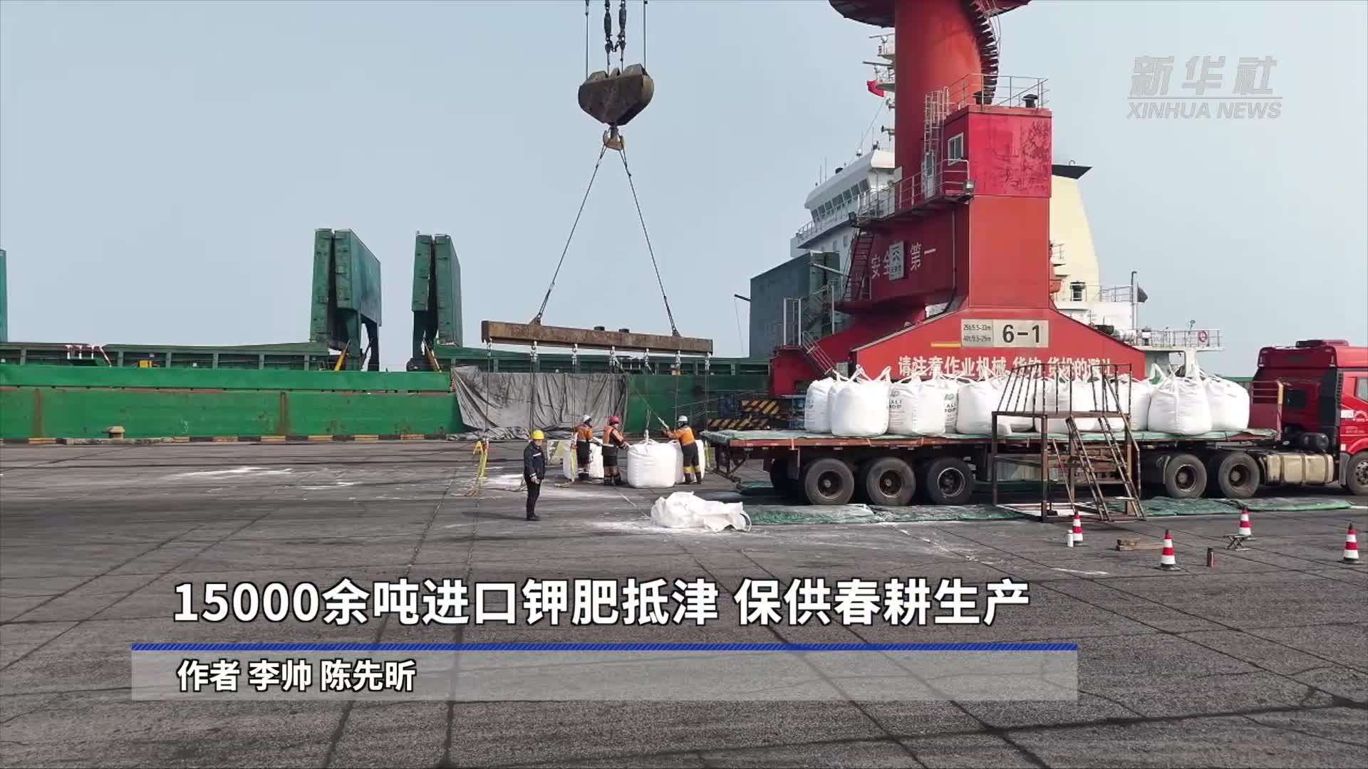 15000余吨进口钾肥抵津 保供春耕生产