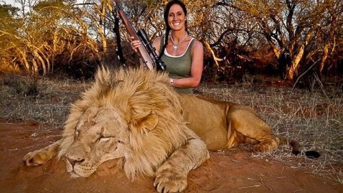 美国女主持人猎杀狮子后晒合影 遭网友炮轰