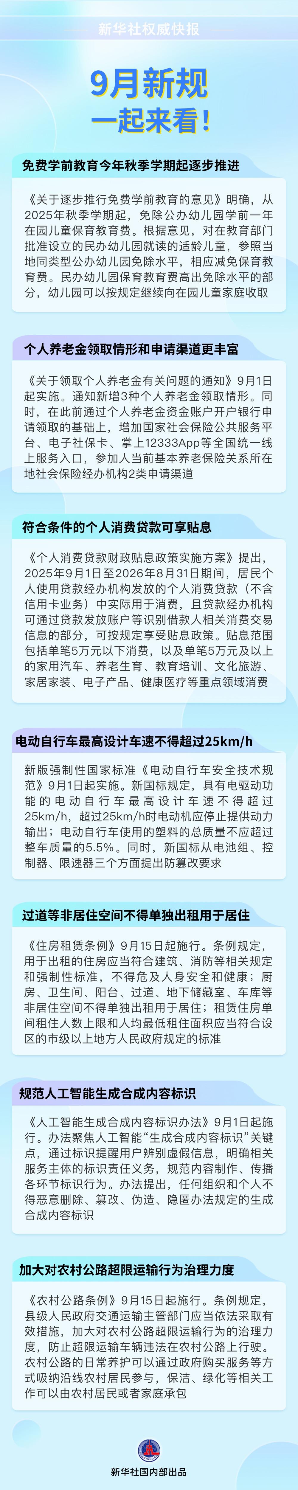 新华社权威快报丨9月新规，一起来看！